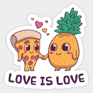 Love is Love Pineapple Pizza // Pride, LGBTQ, Gay, Trans, Bisexual, Asexual Sticker